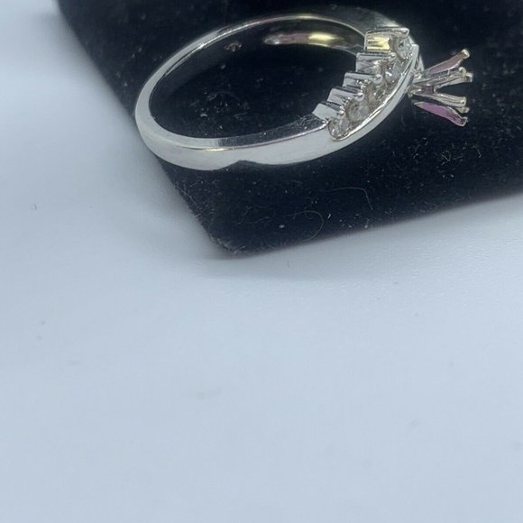 14k White Gold Diamond Bridal Set ****NO CENTER STONE*** Size 7 - Picture 5 of 10